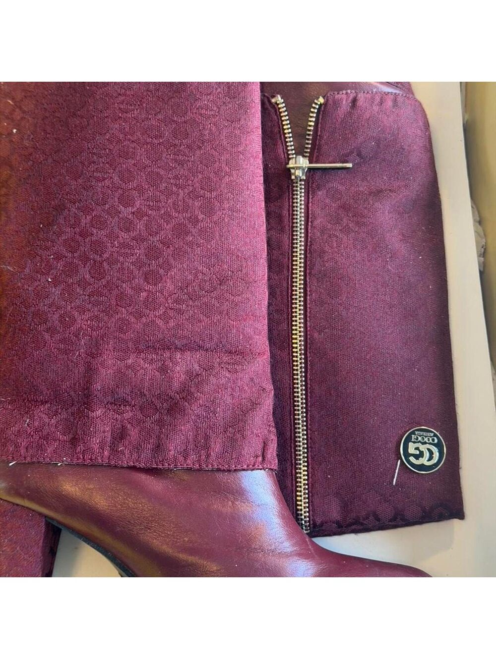 Coogi Deep Red Mid-Calf Boots Size 8.5